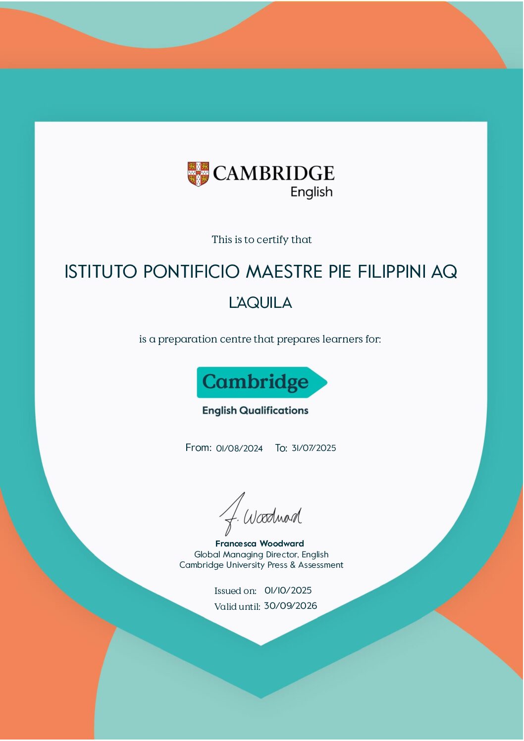 L’Istituto Maestre Pie Filippini è un centro di Preparazione alle certificazioni Cambridge English!